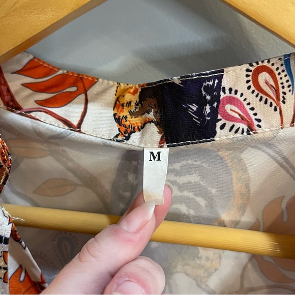 Emery Rose Boho Blouse Floral with Birds - Picture 8 of 13